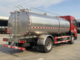 FAW Jiefang large fresh milk tank truck - rear three-quarter view