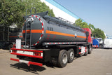 FAW Qingdao J6P HCl Tank Truck - Rear Tank View with Hazmat Labels