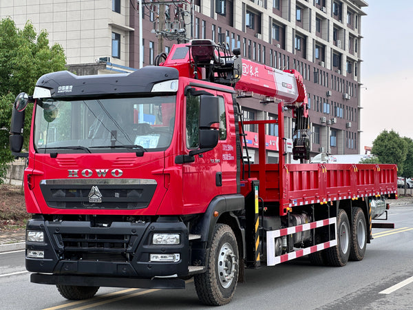 HOWO TX 6x4 Mountain Edition Crane Truck | 14-Ton 5-Section Boom | 8.4m Cargo Box | 320HP For Sale