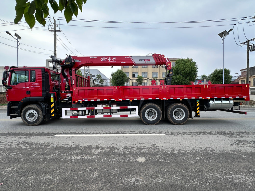 HOWO TX 6x4 Mountain Edition Crane Truck | 14-Ton 5-Section Boom | 8.4m Cargo Box | 320HP For Sale