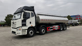 FAW Jiefang 8x4 fresh milk tank truck - front three-quarter view